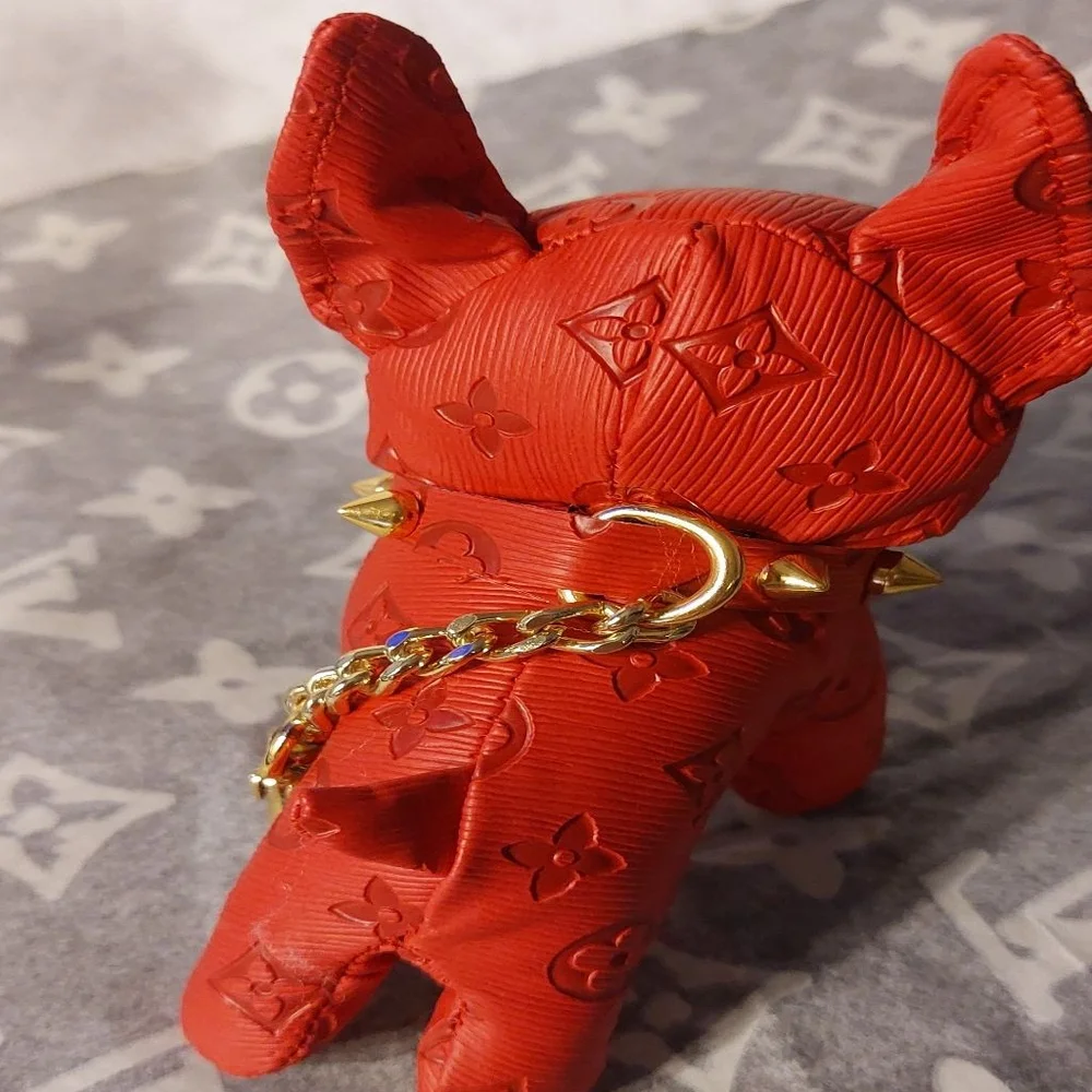 Red French Bulldog Key Holder bag charm